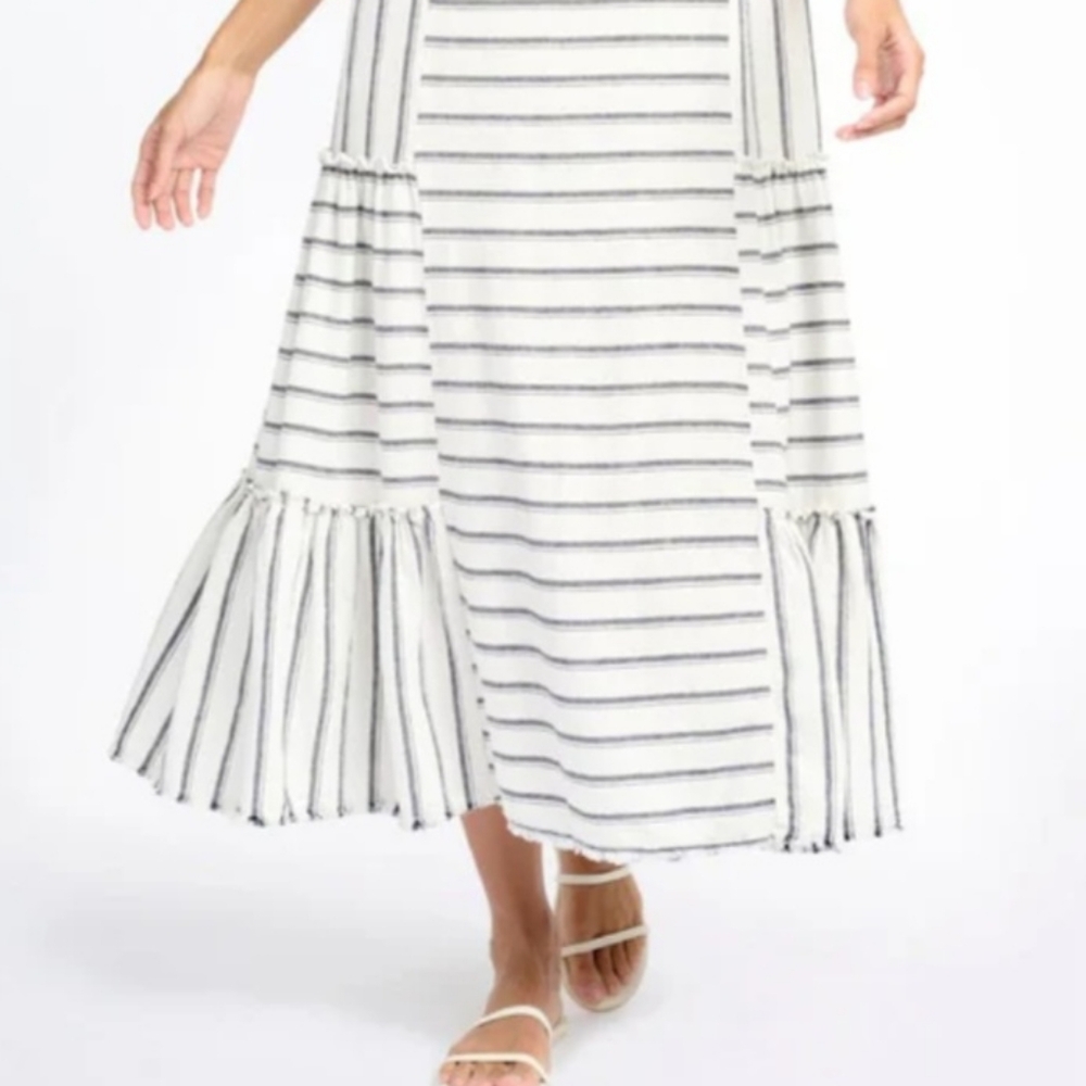 {Splendid} Linen-blend Thira Dress in Rasmus Stripe Size Small - Picture 5 of 14